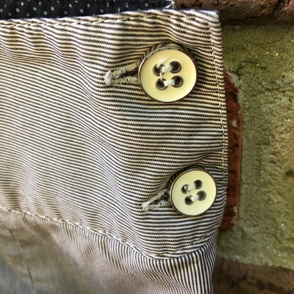 RW & Co. Pleated Striped Skirt Buttons Size - Picture 2 of 4